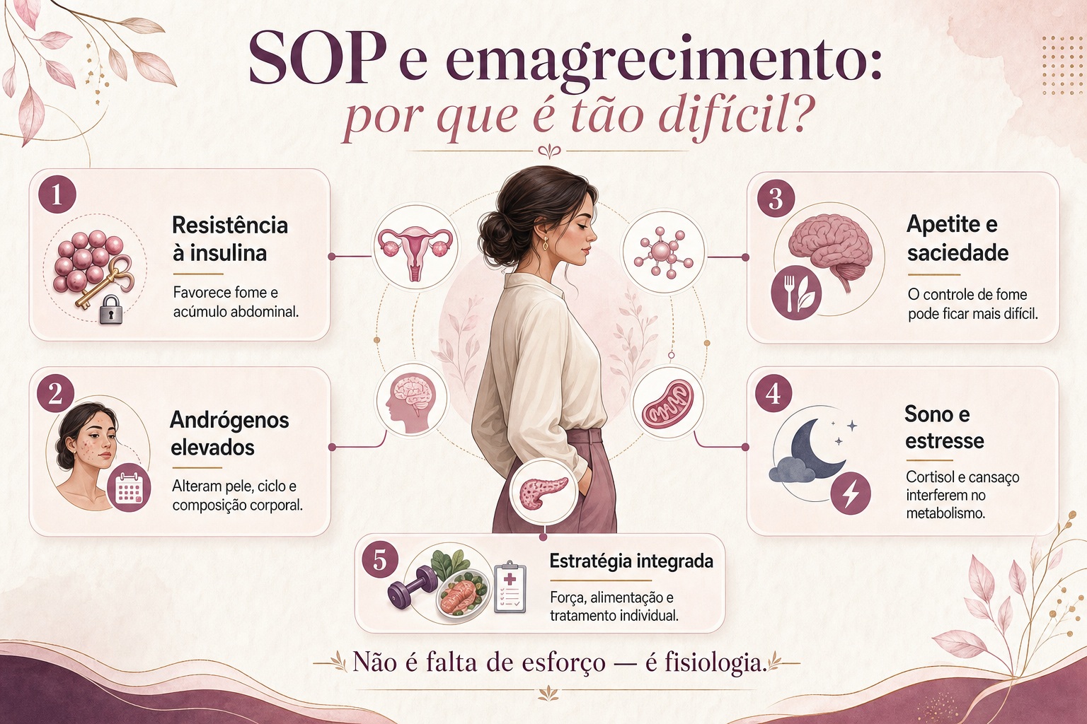 Infográfico sobre SOP e emagrecimento